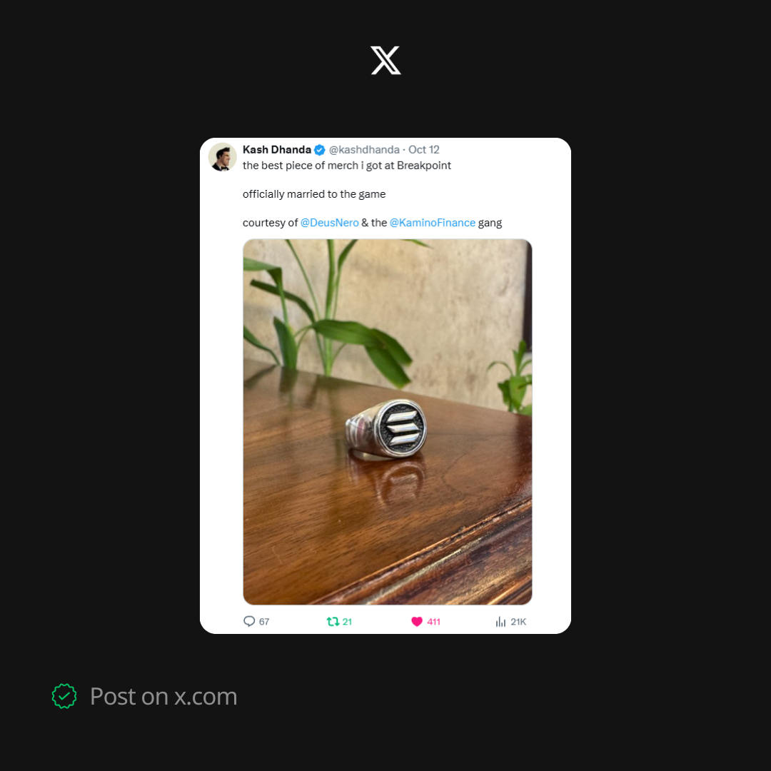 Review Photo Solana Ring on x.com