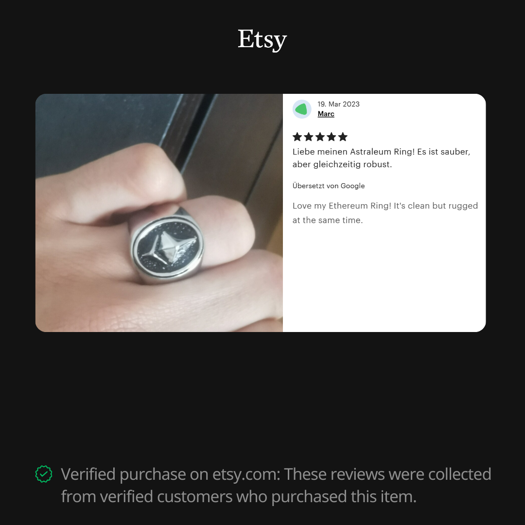Review Ethereum Ring on etsy.com