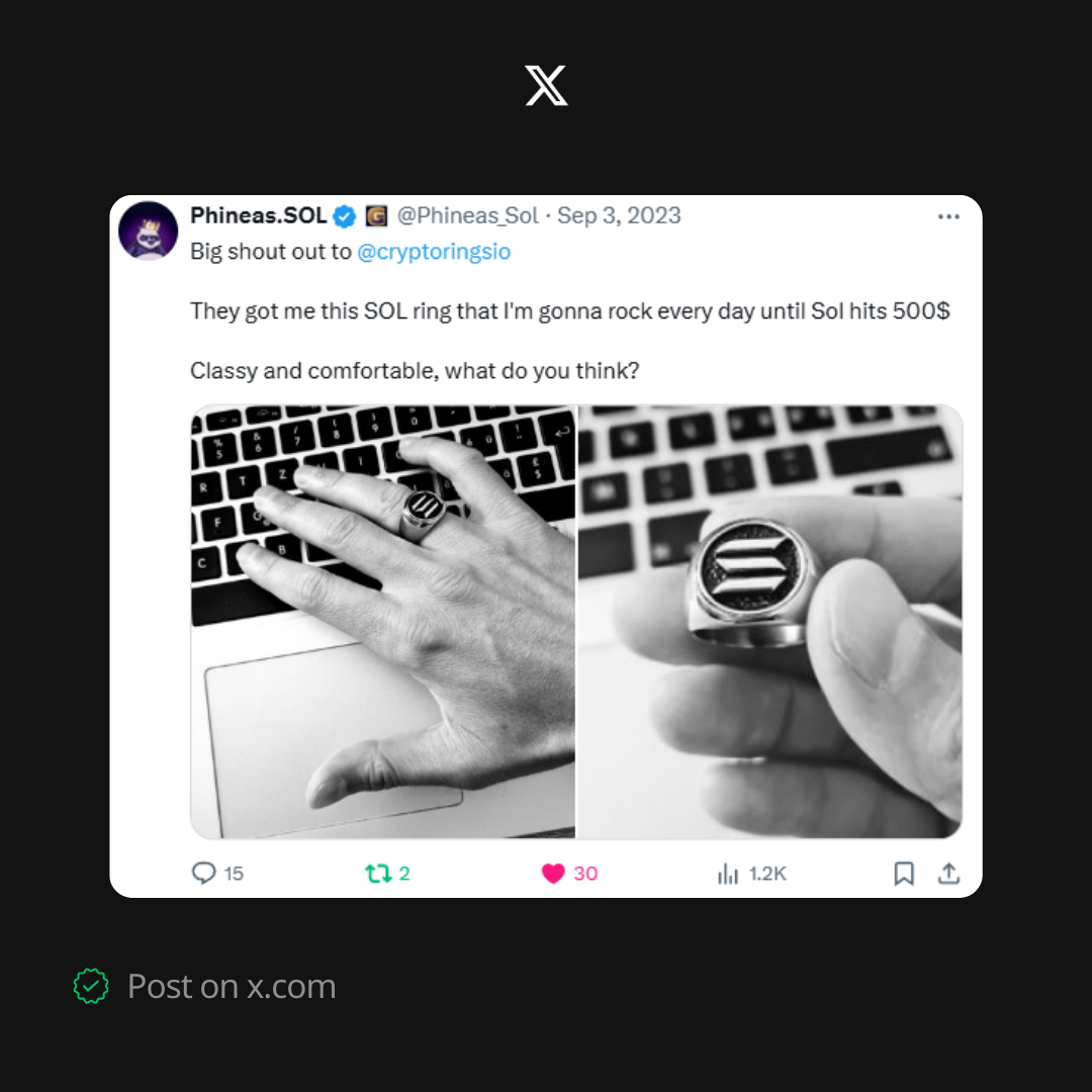 Review Solana Ring on x.com